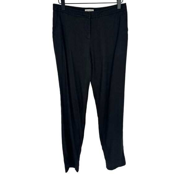 Halogen Taylor Fit Linen Blend Pants Black Mid Rise Straight Leg Career Size 2 - Picture 1 of 13